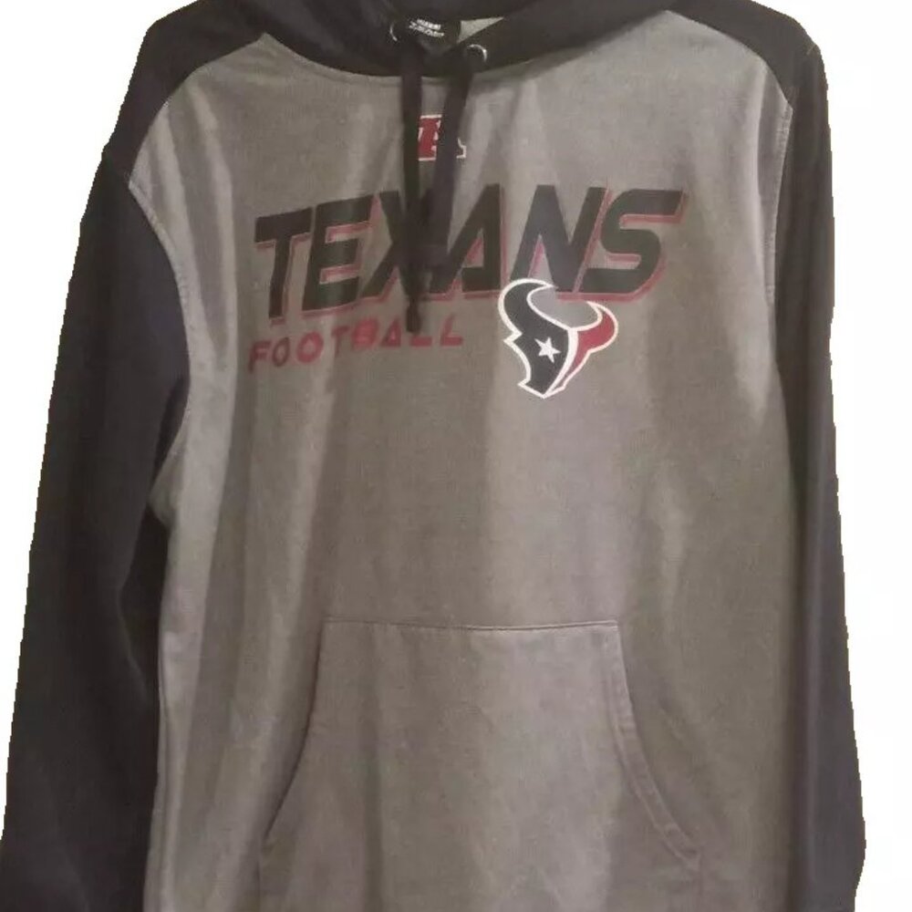 Houston Texans NFL football Hoodie mens Large Texans NFL team Apparel Grey TEXAS